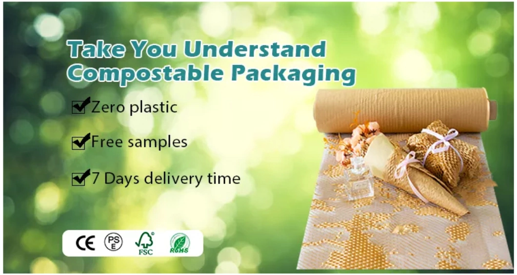 Customized Size Packaging Protective Cushioning Roll Kraft Honeycomb Wrapping Paper